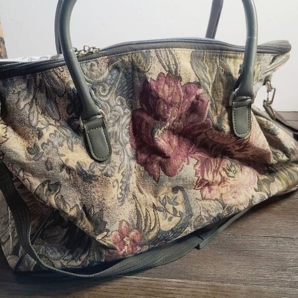 Vintage DVF Diane Von Furstenberg Tapestry Floral Retro Overnight Travel Bag - Picture 2 of 11